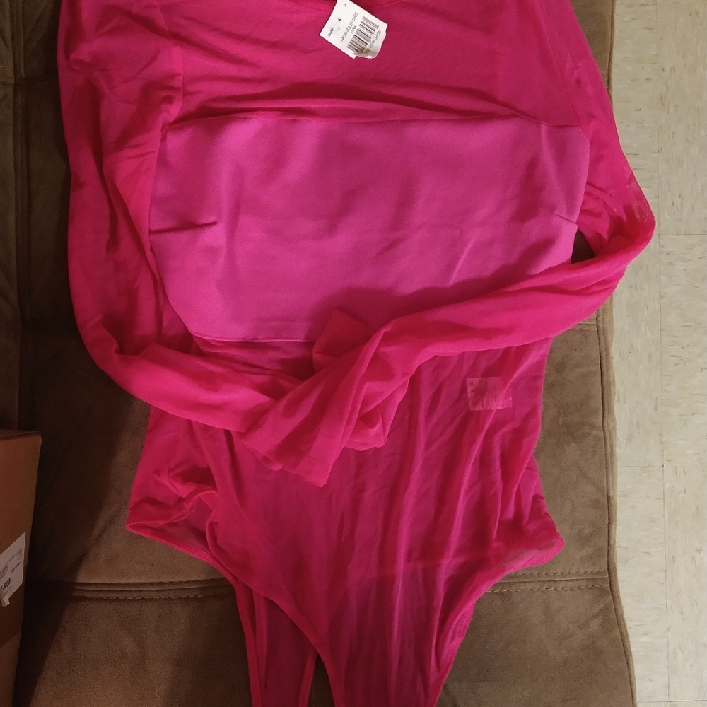 Bright pink bodysuit